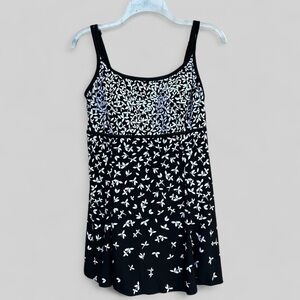 Great Lengths Swim b & w swim dress attached pant
